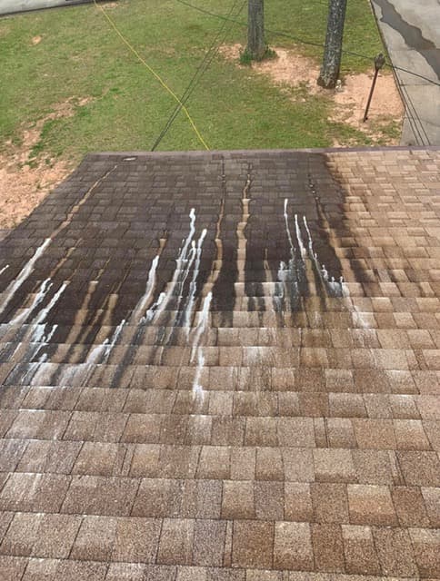 Roof Washing before and after by Hi-Tech Power Wash in Austin, TX