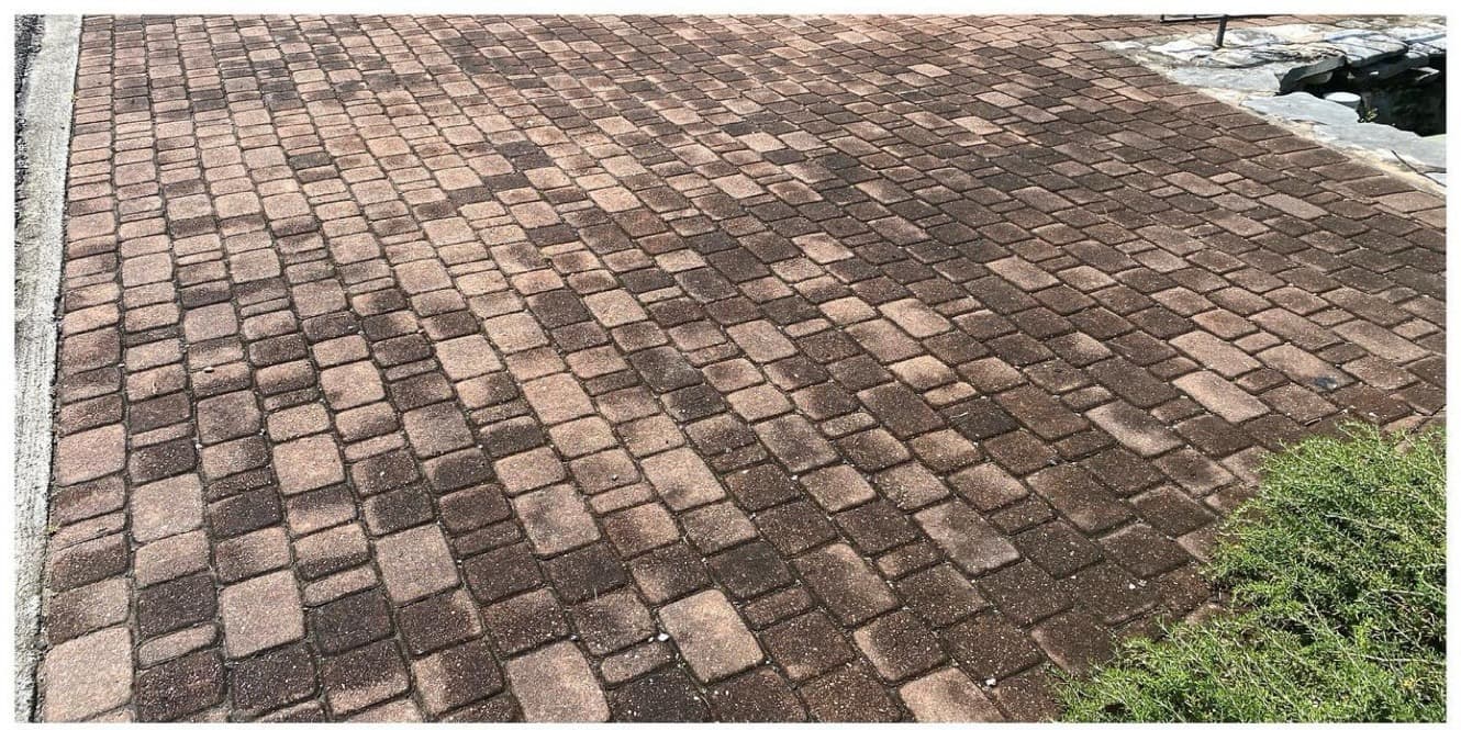 Paver patio cleaning in Austin, TX before
