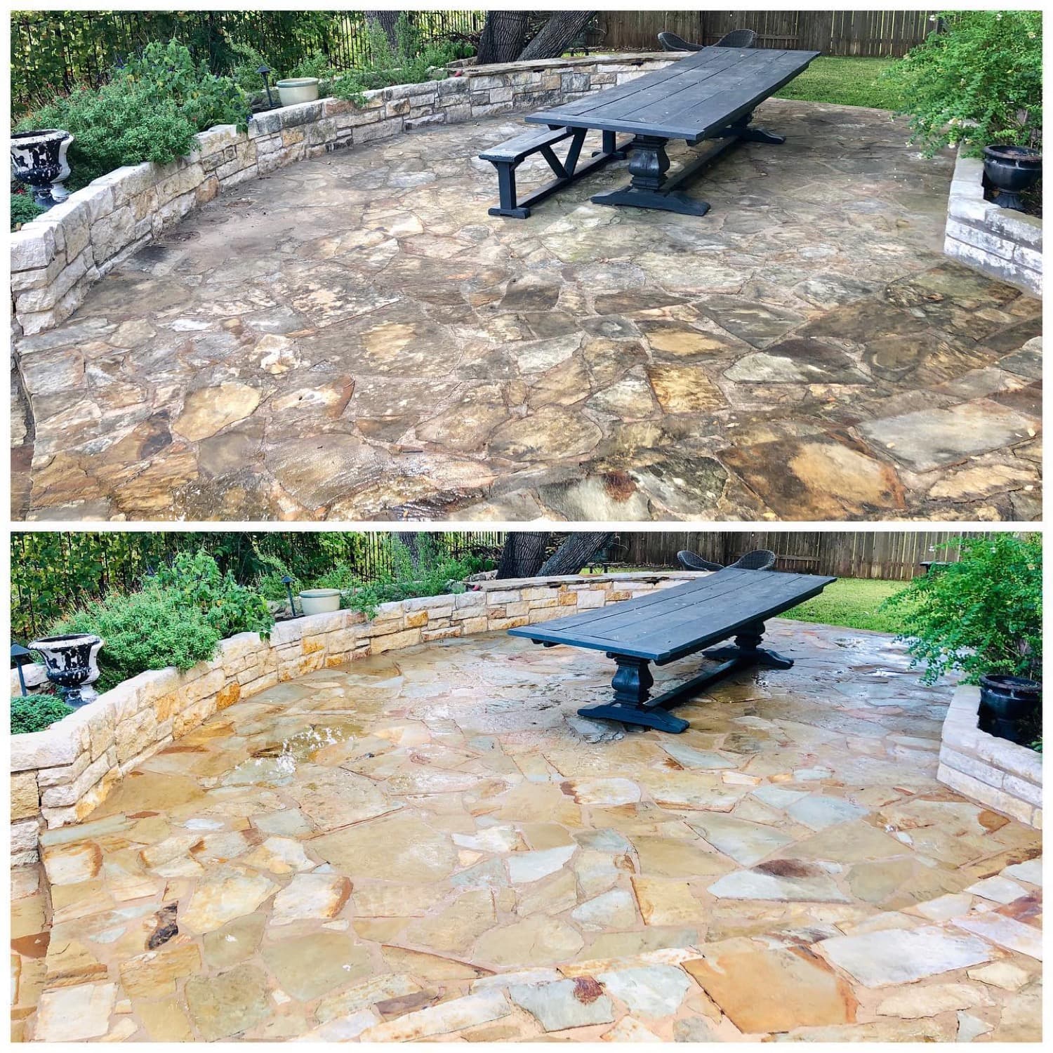 Deck, Patio & Fence Cleaning before and after by Hi-Tech Power Wash in Austin, TX