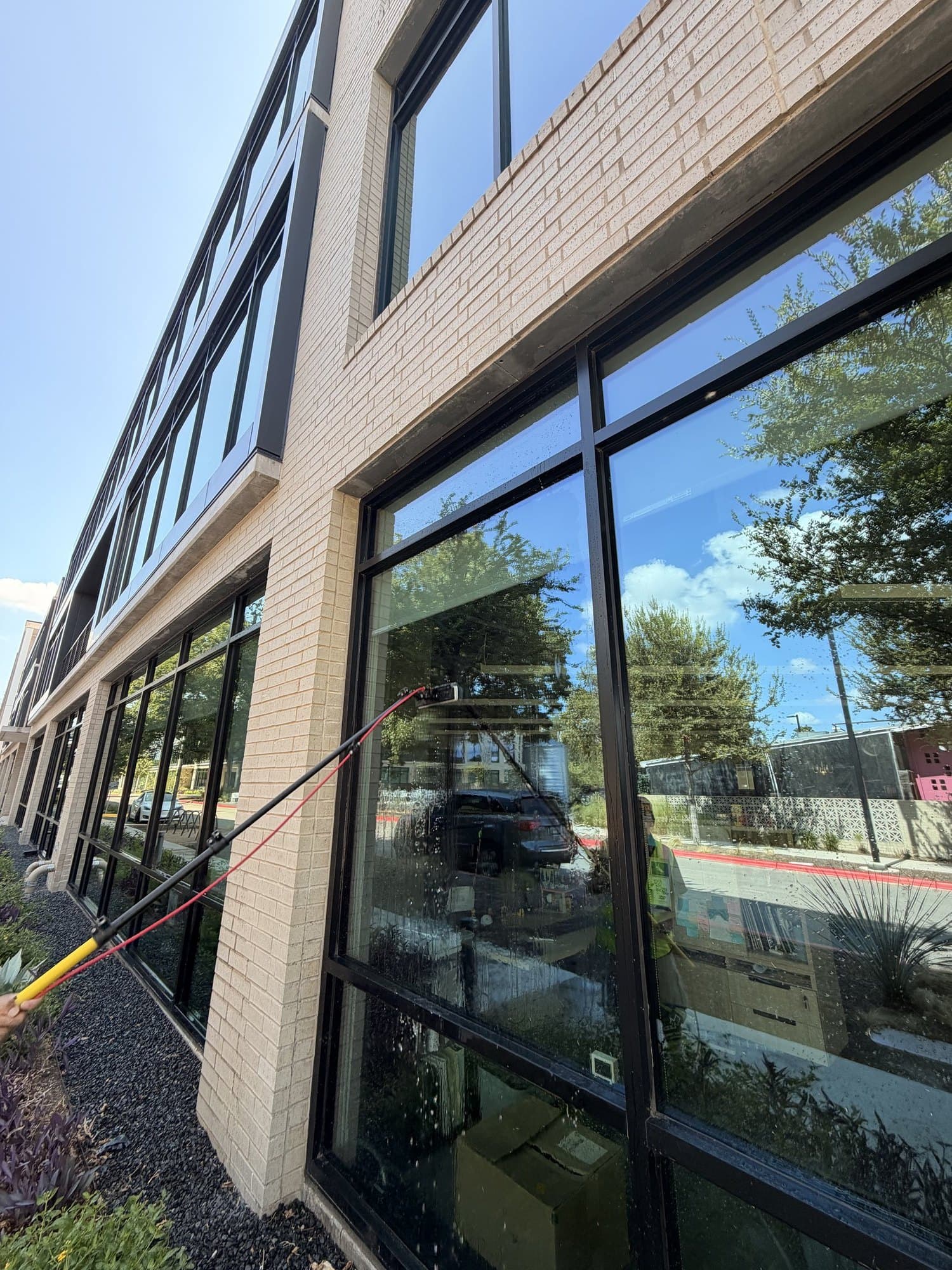 Office building window cleaning